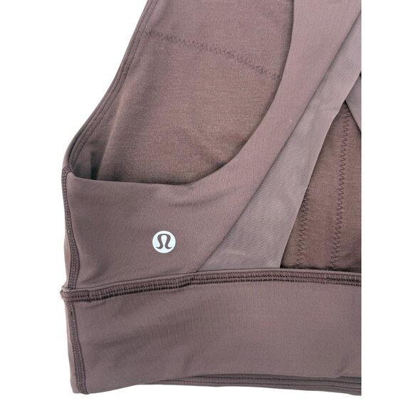 Lululemon Cherry Cola High Neck Medium Support Racerback Activewear Ignite Bra - Picture 7 of 11